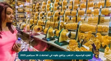 قفزة قياسية.. الذهب يرتفع بقوة في تعاملات 26 سبتمبر 2025